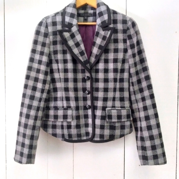 𝅺buffalo Plaid crooped  Blazer - Picture 1 of 8